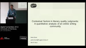 Miniaturansicht - Contextual factors in literary quality judgments: A quantitative analysis of an online writing community
