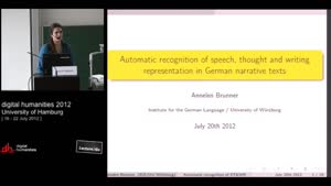 Miniaturansicht - Automatic recognition of speech, thought and writing representation in German narrative texts