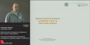 Thumbnail - Optimal control of quantum correlations in few- to many-body systems