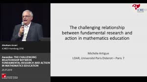 Thumbnail - Awardee: THE CHALLENGING RELATIONSHIP BETWEEN FUNDAMENTAL RESEARCH AND ACTION IN MATHEMATICS EDUCATION