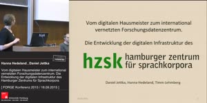 Miniaturansicht - Vom digitalen Hausmeister zum international vernetzten Forschungsdatenzentrum:  Die Entwicklung der digitalen Infrastruktur des Hamburger Zentrums für Sprachkorpora