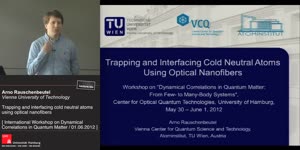 Miniaturansicht - Trapping and interfacing cold neutral atoms using optical nanofibers