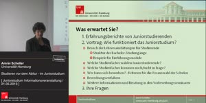 Thumbnail - Studieren vor dem Abitur – im Juniorstudium, Informationsveranstaltung am 21.05.2013