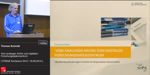 Thumbnail - Vom analogen Archiv zum digitalen Forschungsdatenzentrum:  Aktuelle Herausforderungen im Archiv für Gesprochenes Deutsch (AGD)