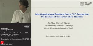Miniaturansicht - Inter-Organizational Relations from a CCO Perspective: The Example of Consultant-Client Relations