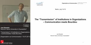 Thumbnail - "Transmission" of Institutions in Organisations - Communication meets Bourdieu