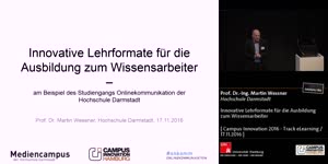 Thumbnail - Innovative Lehrformate für die Ausbildung zum Wissensarbeiter – am Beispiel des Studiengangs Onlinekommunikation der Hochschule Darmstadt