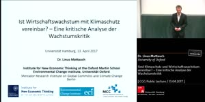 Miniaturansicht - CGG Lecture "Sind Klimaschutz und Wirtschaftswachstum vereinbar? - Eine kritische Analyse der Wachstumskritik"