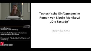 Miniaturansicht - Tschechische Einfügungen im Roman von Libuše Moníková "Die Fassade"