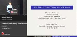 Miniaturansicht - GW theory, FJRW theory, and MSP fields