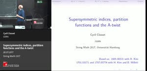 Thumbnail - Supersymmetric indices, partition functions and the A-twist