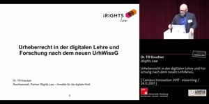 Thumbnail - Urheberrecht in der digitalen Lehre und Forschung nach dem neuen UrhWissG