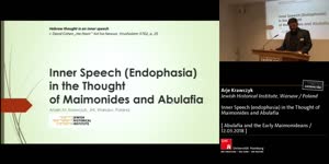 Miniaturansicht - Inner Speech (endophasia) in the Thought of Maimonides and Abulafia