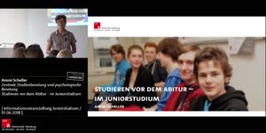 Miniaturansicht - Studieren vor dem Abitur - im Juniorstudium - Informationsveranstaltung vom 01.06.18