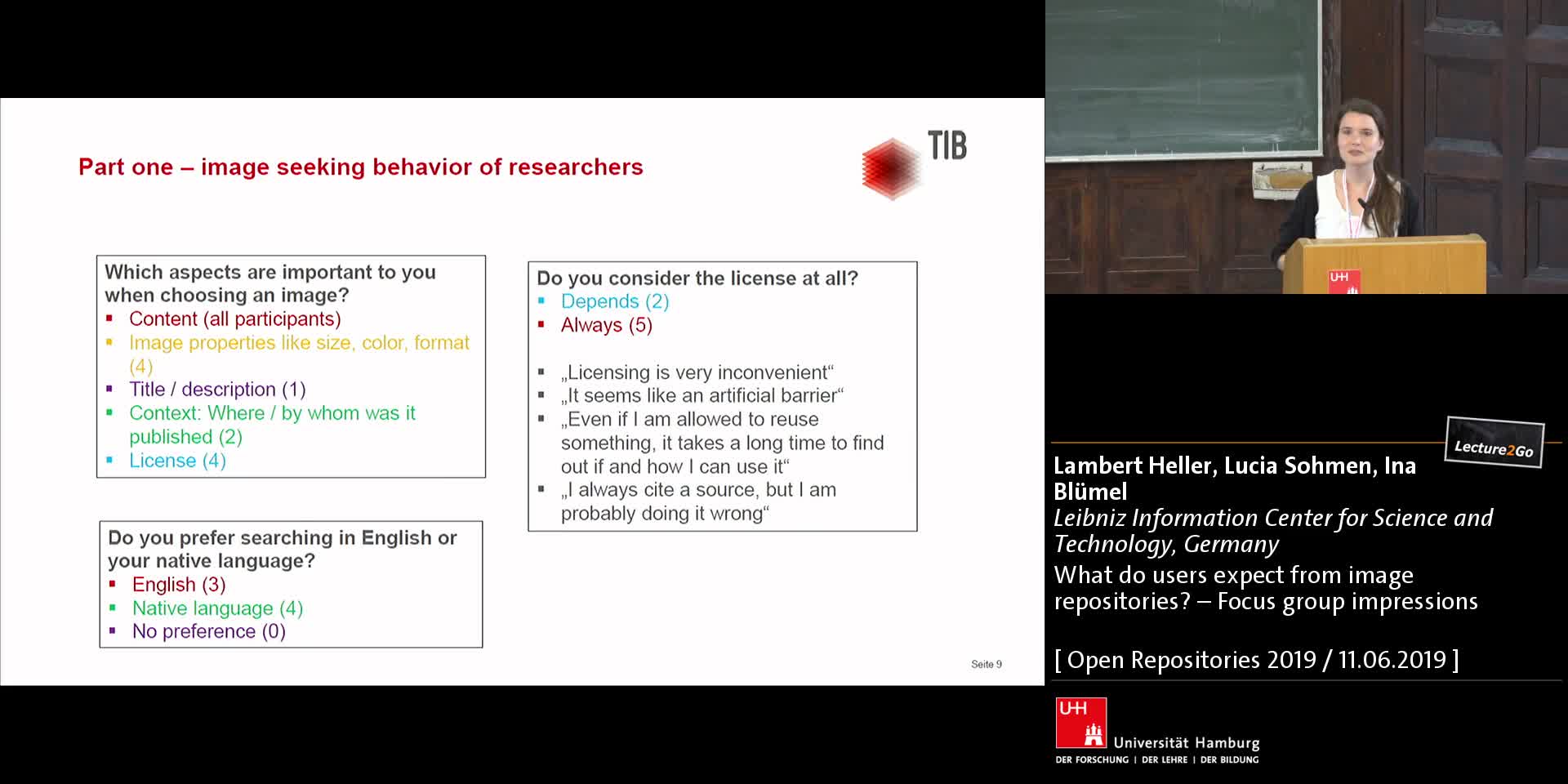 What do users expect from image repositories? – Focus group impressions -  Lambert Heller, Lucia Sohmen, Ina Blümel - Universität Hamburg - Lecture2Go