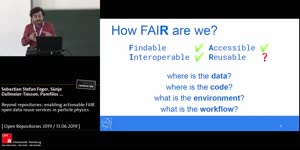 Miniaturansicht - Beyond repositories: enabling actionable FAIR open data reuse services in particle physics