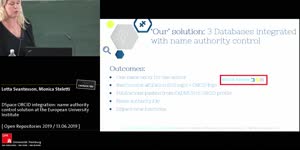 Miniaturansicht - DSpace ORCID integration: name authority control solution at the European University Institute