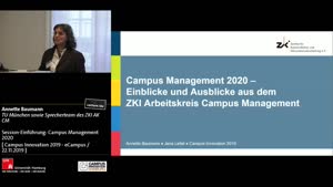 Miniaturansicht - Session-Einführung: Campus Management 2020 – Einblicke und Ausblicke aus dem ZKI Arbeitskreis Campus Management
