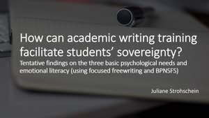 Miniaturansicht - 221 - How can academic writing training  faciltate students’ sovereignty? - Vortrag