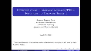 Thumbnail - Exercise class: Harmonic Analysis/PDEs, Lecture 2, Part 1