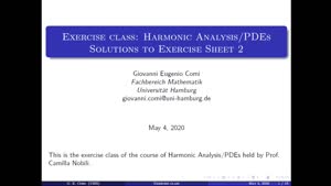 Miniaturansicht - Exercise class: Harmonic Analysis/PDEs, Lecture 3, Part 1
