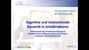 Miniaturansicht - Kognitive und motivationale Dynamik in Schülerlaboren (C. Sajons, Universität Oldenburg)