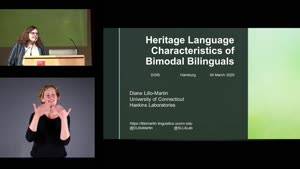 Miniaturansicht - Heritage Language Characteristics of Bimodal bilinguals (English subtitles)