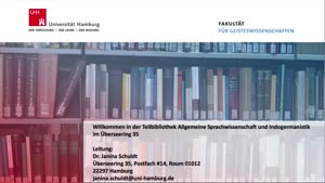 Thumbnail - Virtuelle Bibliotheksführung: Teilbibliothek für Allgemeine Sprachwissenschaft , Indogermanistik