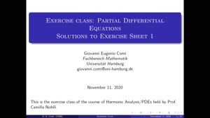 Miniaturansicht - Exercise class: Partial Differential Equations, Lecture 2, Part 1