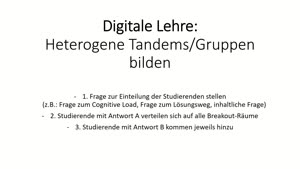 Miniaturansicht - Digitale Lehre: Heterogene Tandems/Gruppen bilden