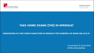 Miniaturansicht - Take Home Exams (THE) in OpenOlat - Web-Session