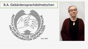 Thumbnail - Vorstellung: Studiengang Gebärdensprachdolmetschen B.A. (Fassung in Deutscher Gebärdensprache)