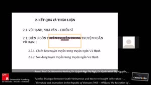 Thumbnail - Panel A: Dialogue between South Vietnamese and Western thought in literature - Approaches on specific writers and works (Part 2)