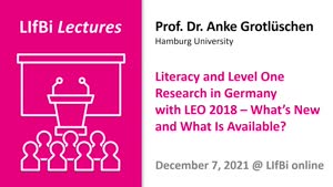 Miniaturansicht - LEO 2018 - What's new and what is available? LIfBi Lecture 7.12.2021