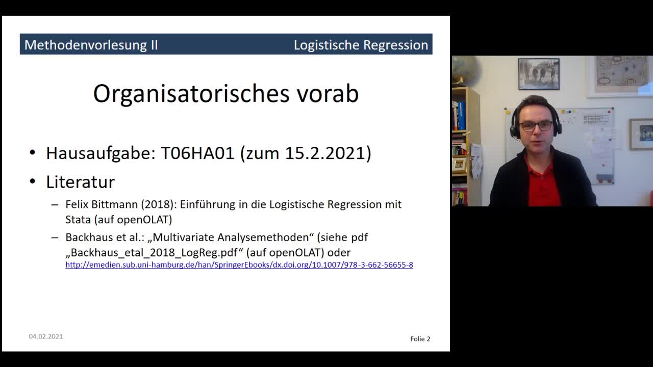 Thumbnail - 13. Sitzung: Logistische Regression - Video 1/2