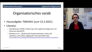 Miniaturansicht - 13. Sitzung: Logistische Regression - Video 1/2