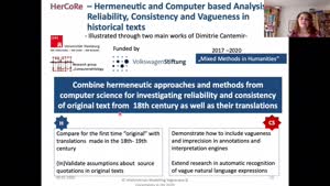 Miniaturansicht - HerCoRe – Hermeneutic and Computer-based Analysis of Reliability, Consistency and Vagueness in Historical Texts
