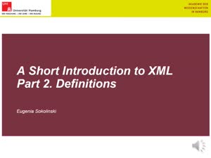 Thumbnail - Using XML - 2 - Definitions