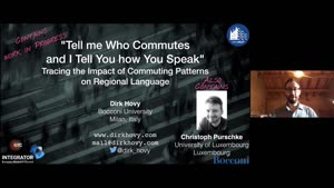 Thumbnail - Tell me who commutes and I tell you how you speak – tracing the impact of commuting patterns on regional language: DiLCo Lecture Series 2022 (20 October)