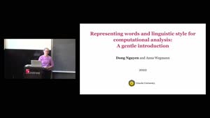 Miniaturansicht - Representing Words and Linguistic Style for Computational Analysis: A Gentle Introduction: DiLCo Methods Day 2022 (7 October)