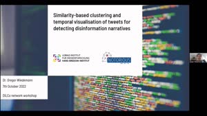 Miniaturansicht - Similarity-based clustering and temporal visualisation of tweets for detecting disinformation narratives: DiLCo Methods Day 2022 (7 October)