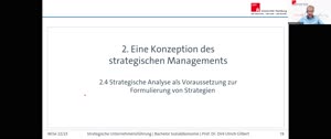 Miniaturansicht - Vorlesung 5: Strategische Analyse als Voraussetzung zur Formulierung von Strategien (I)