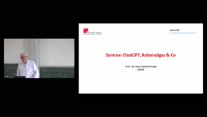 Miniaturansicht - Seminar "ChatGPT, RoboJudges & Co."