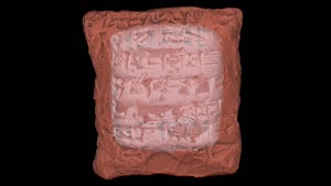 Thumbnail - 3D reconstruction of an enclosed ancient cuneiform tablet in a clay envelope, generated with ENCI (Extracting non-destructively cuneiform inscriptions)