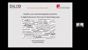Thumbnail - Graphic cues and heterographic practices in digital discourse: DiLCo Lecture Series 2024 (22 February)