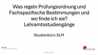 Miniaturansicht - Video 4: Was regeln Prüfungsordnungen und Fachspezifische Bestimmungen und wo finde ich sie? Lehramtsstudiengänge