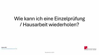 Miniaturansicht - Video 8: Wie kann ich eine Einzelprüfung/Hausarbeit wiederholen?