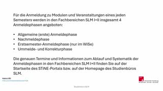 Miniaturansicht - Video 12: Wie funktionieren die STiNE-Anmeldephasen in den Fachbereichen SLM I+II?