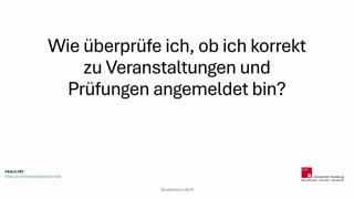 Miniaturansicht - Video 14: Wie überprüfe ich, ob ich korrekt zu Veranstaltungen und Prüfungen angemeldet bin?
