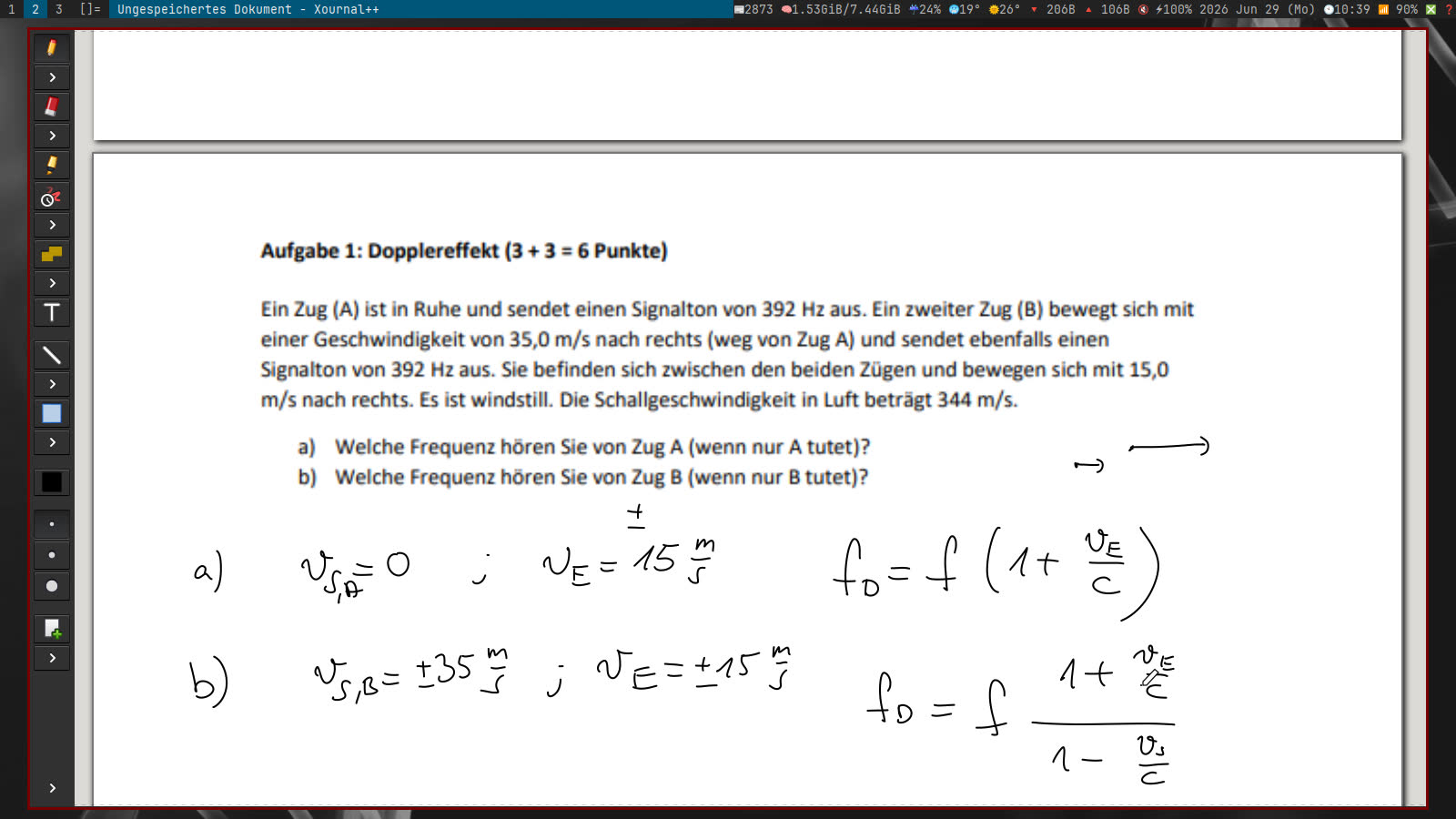 Thumbnail - Blatt 11: Aufgabe 1 (Doppler bei der Bahn)